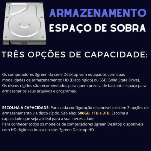 Computador 3green Desktop Intel Core i7 16GB HD 1TB Windows 10 3D-030 - Imagem 4