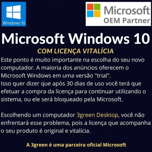 Computador 3green Desktop Intel Core i7 16GB HD 1TB Windows 10 3D-030 - Imagem 5