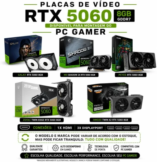 PC Gamer Titan Ryzen 7 5700G, 16GB RAM, SSD NVMe 1TB, RTX 5060 8GB, 3 Fans RGB - Imagem 8