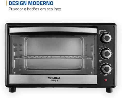 MONDIAL Forno Elétrico 42L Family II, Preto/Inox, 1600W, 110V - FRN-42-B - Imagem 7