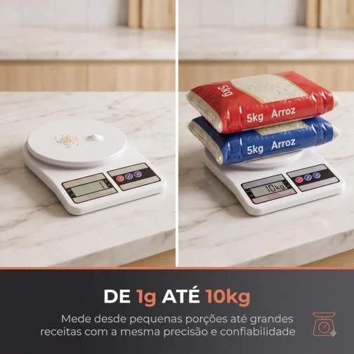Balança de Cozinha Digital 10kg Precisão 1g com Tare Display LCD Balança Digital para Confeitaria Dieta Nutrição Fitness Ingredientes Farinha Açúcar Carne Alimentos Receita Bolo SF-400 - Imagem 3