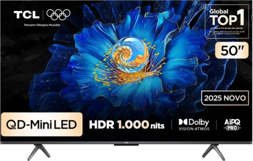 Smart TV TCL 50 Polegadas QD-Mini LED 4K C6KS WiFi Bluetooth Google TV HDR10+ Dolby Atmos 50C6KS - Imagem 2