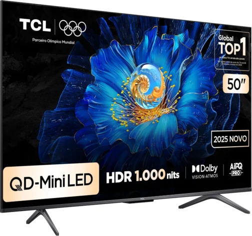 Smart TV TCL 50 Polegadas QD-Mini LED 4K C6KS WiFi Bluetooth Google TV HDR10+ Dolby Atmos 50C6KS - Imagem 3