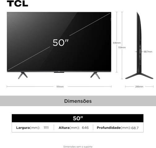 Smart TV TCL 50 Polegadas QD-Mini LED 4K C6KS WiFi Bluetooth Google TV HDR10+ Dolby Atmos 50C6KS - Imagem 4