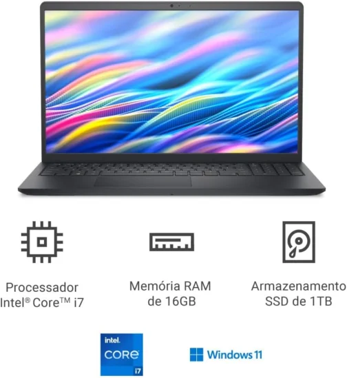 Notebook Dell 15 DC15-I71355U-A100, Intel Core i7-1355U, Windows 11 Home - Imagem 3