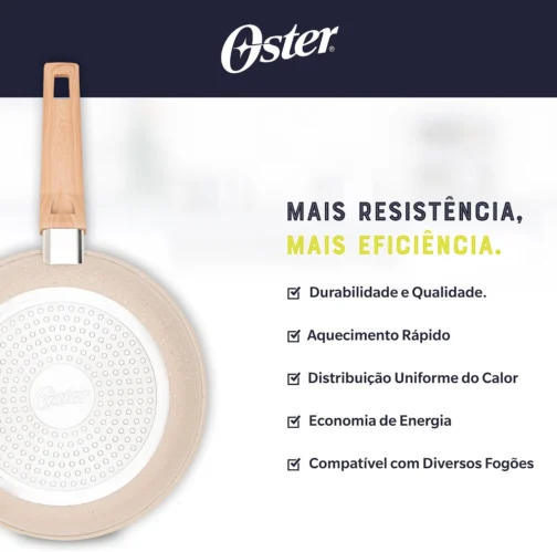 OSTER JOGO DE PANELAS E LEITEIRA MARBLE EDITION CREAM – 4 PEÇAS COM REVESTIMENTO CERÂMICO ANTIADERENTE, ALÇAS EM SILICONE ANTITÉRMICO E BASE COMPATÍVEL COM INDUÇÃO - Imagem 11