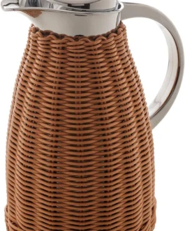 WOLFF – Garrafa Térmica Aço Inox C/Rattan Plástico Marrom 1,5L