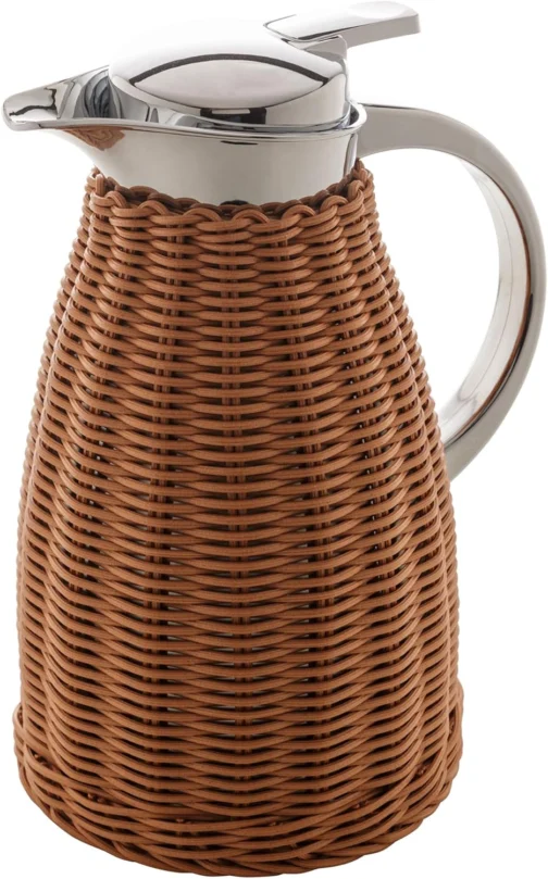 WOLFF - Garrafa Térmica Aço Inox C/Rattan Plástico Marrom 1,5L - Imagem 2