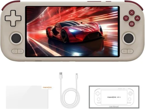 Mangmi Air X Retro Handheld Game Console 5.5 Inch IPS 1920x1080 Screen Retro Gaming Console Android 14 OS 5000mAh Battery DDR4+64G eMMC WiFi 6-Axis RGB Wide-Angle Halljoysticks Grey - Imagem 2