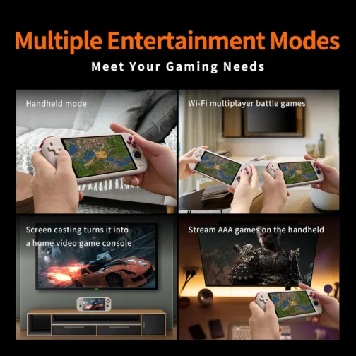 Mangmi Air X Retro Handheld Game Console 5.5 Inch IPS 1920x1080 Screen Retro Gaming Console Android 14 OS 5000mAh Battery DDR4+64G eMMC WiFi 6-Axis RGB Wide-Angle Halljoysticks Grey - Imagem 4