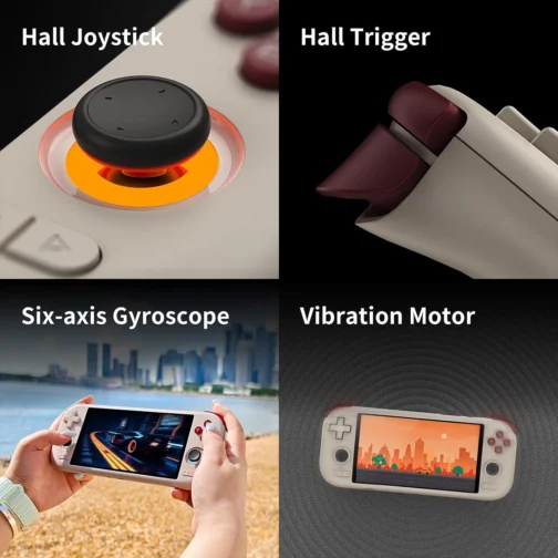 Mangmi Air X Retro Handheld Game Console 5.5 Inch IPS 1920x1080 Screen Retro Gaming Console Android 14 OS 5000mAh Battery DDR4+64G eMMC WiFi 6-Axis RGB Wide-Angle Halljoysticks Grey - Imagem 5