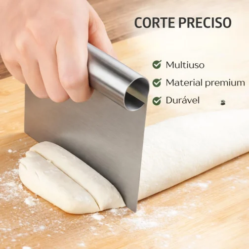 Espátula Cortadora Raspadora Massas Legumes Aço Inoxidável Ferramenta Profissional Cozinha Cabo Ergonomico Multiuso - Imagem 4