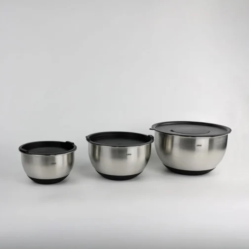LUMAI Kit 3 Tigelas de Cozinha Bowls Aço Inox com Tampas e Discos de Corte - Imagem 9