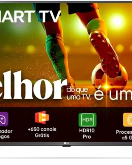 Smart TV 43″ LG Full HD 43LR6700 Processador α5 Ger6 AI Alexa integrado LG Channels webOS 23 compatível com Controle Smart Magic