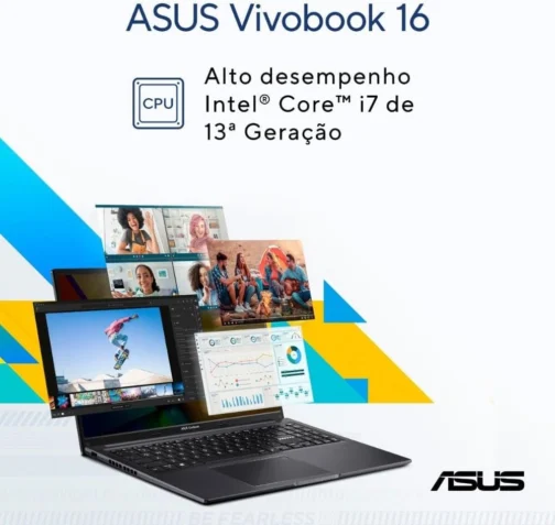 Notebook ASUS Vivobook 16 X1605VA Intel Core i7 1355U 8Gb Ram 512Gb SSD Linux KeepOS Tela 16” IPS FHD Silver - MB742 - Imagem 10