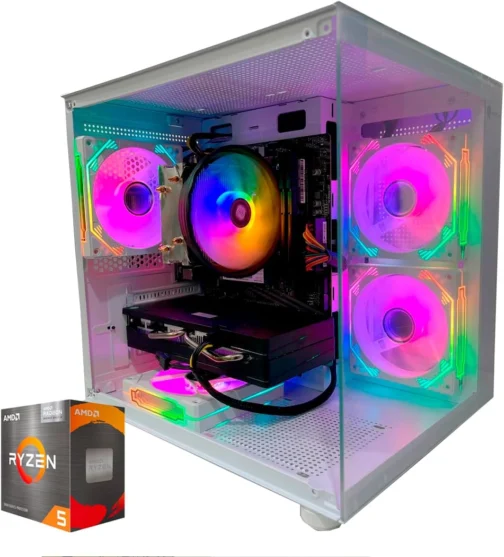 PC GAMER RYZEN 5 5600X, 16GB 3200MHZ, SSD M.2 NVME 480GB, RX 580 8GB - Imagem 2