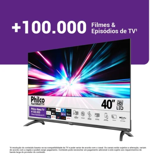 Smart TV 40” Philco Roku TV LED Dolby Audio PTV40M9GR2CGB - Imagem 11