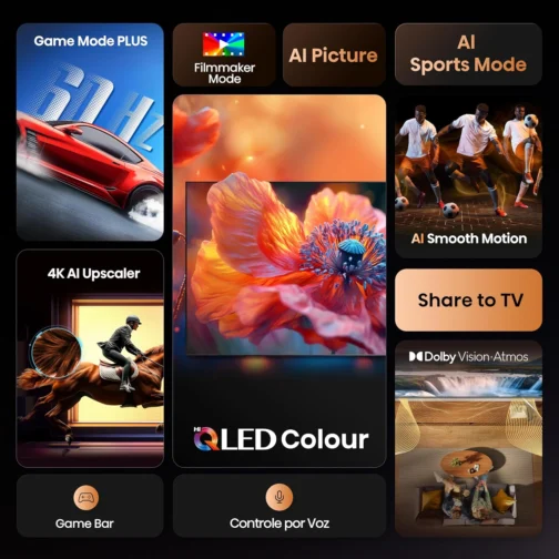 Hisense Smart TV UHD 4K Hi-QLED 43" Polegadas 43Q6QV - Imagem 3