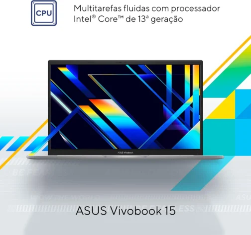 Notebook ASUS Vivobook 15 X1504VA Intel Core i5 1334U 8Gb Ram 256GB SSD Linux KeepOS Intel Iris Xe Tela 15,6" LED FHD Silver - NJ1739 - Imagem 4