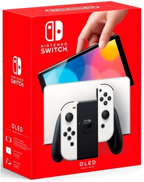 Nintendo, Console, Nintendo Switch OLED, Nacional, Portátil e Doméstico, Tela de 7 Polegadas, Bateria de até 9 Horas, 64GB de Armazenamento, Porta LAN Integrada, Áudio Aprimorado, Inclui Joy-Con com Suporte e Alças, Branco - Imagem 2