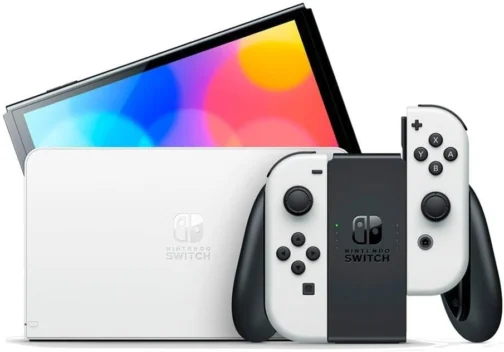Nintendo, Console, Nintendo Switch OLED, Nacional, Portátil e Doméstico, Tela de 7 Polegadas, Bateria de até 9 Horas, 64GB de Armazenamento, Porta LAN Integrada, Áudio Aprimorado, Inclui Joy-Con com Suporte e Alças, Branco - Imagem 3