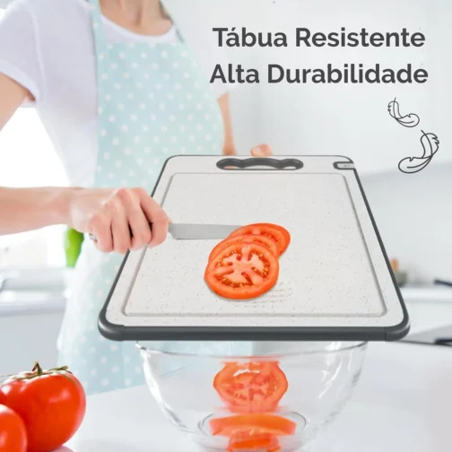 Tábua de Corte para Cozinha Dupla Face Aço Inoxidável e PP, Superfície Higiênica para Carnes, Frutas e Vegetais, Afiador Integrado, Base Antiderrapante e Alça Ergonômica PREMIUM - LAGUS IMP. - Imagem 9