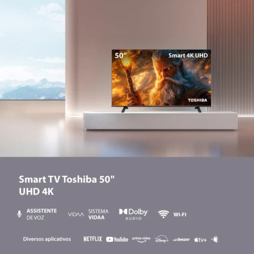 Smart TV DLED 50" 4K Toshiba VIDAA 3 HDMI 2 USB Wi-Fi - Imagem 3
