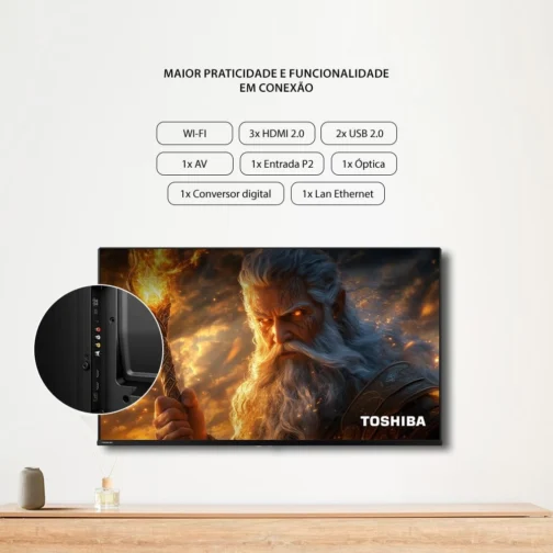 Smart TV DLED 50" 4K Toshiba VIDAA 3 HDMI 2 USB Wi-Fi - Imagem 6