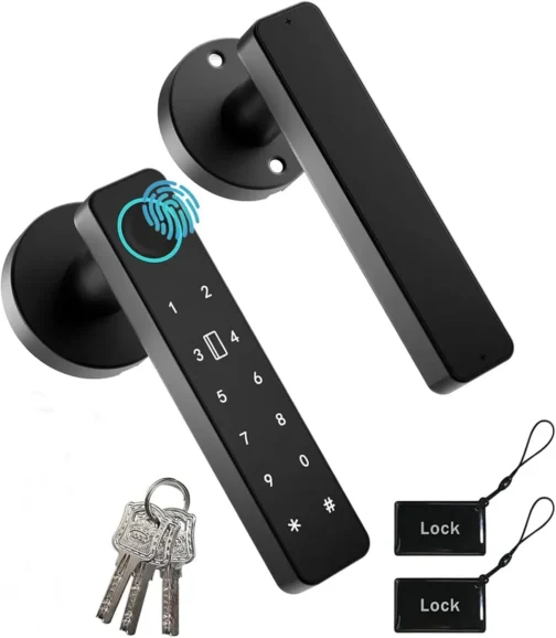 4 em 1 Fechadura Eletronica Digital, Biométrica Reconhecimento De Impressões Fechadura Porta Inteligente, Fechadura Eletrônica Para Quartos, Residências, Hotéis E Escritórios - Imagem 2