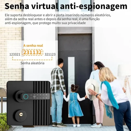 4 em 1 Fechadura Eletronica Digital, Biométrica Reconhecimento De Impressões Fechadura Porta Inteligente, Fechadura Eletrônica Para Quartos, Residências, Hotéis E Escritórios - Imagem 4