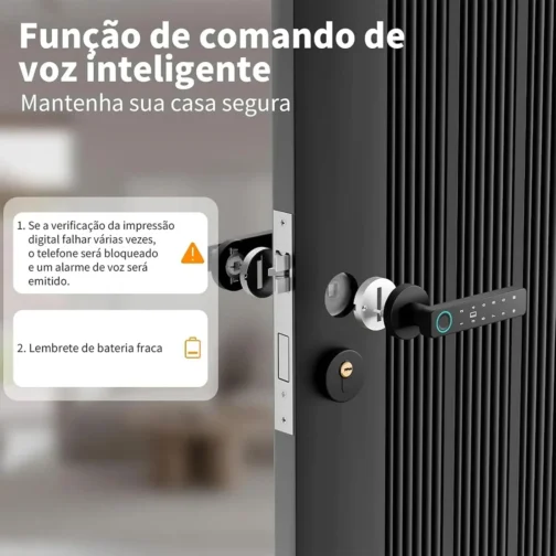 4 em 1 Fechadura Eletronica Digital, Biométrica Reconhecimento De Impressões Fechadura Porta Inteligente, Fechadura Eletrônica Para Quartos, Residências, Hotéis E Escritórios - Imagem 5