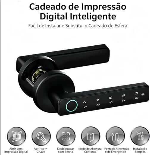 4 em 1 Fechadura Eletronica Digital, Biométrica Reconhecimento De Impressões Fechadura Porta Inteligente, Fechadura Eletrônica Para Quartos, Residências, Hotéis E Escritórios - Imagem 7