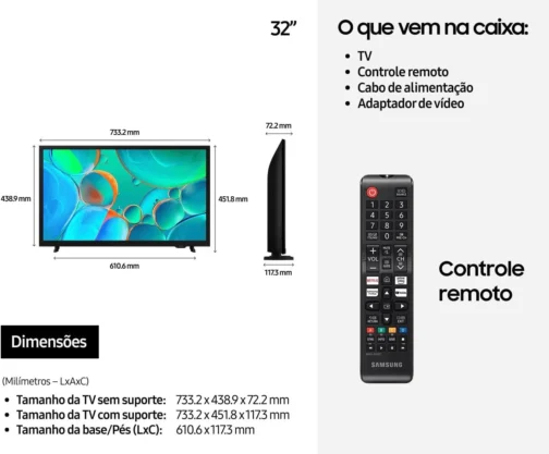 SMART TV SAMSUNG LED 32" HD LS32H5000FGXZD 2025 PLATAFORMA TIZEN BIVOLT - Imagem 9