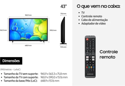 Samsung Smart TV 43" FHD F6000F 2025 - Imagem 4