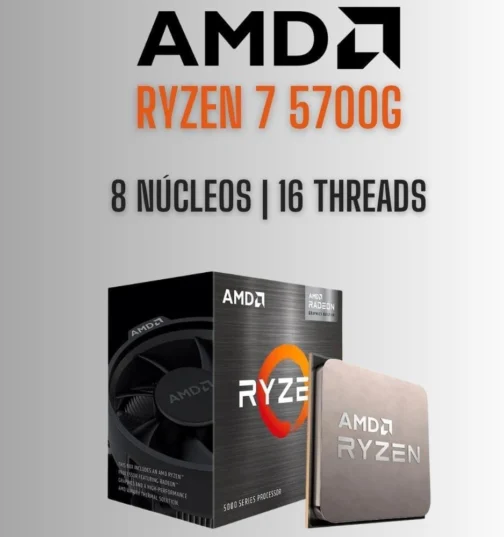 PC Gamer Completo AMD Ryzen 7 5700G, Gráficos Radeon VEGA 8, 16GB DDR4, SSD 512GB, Fonte 500W, Monitor 21.5" 75Hz, 3green Force - 3F-016 - Imagem 3