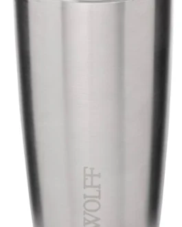 WOLFF – Copo Térmico de Aço Inox Parede Dupla Com Tampa 600ml Prata – Para Viagem – Mantém a Bebida na Temperatura Ideal