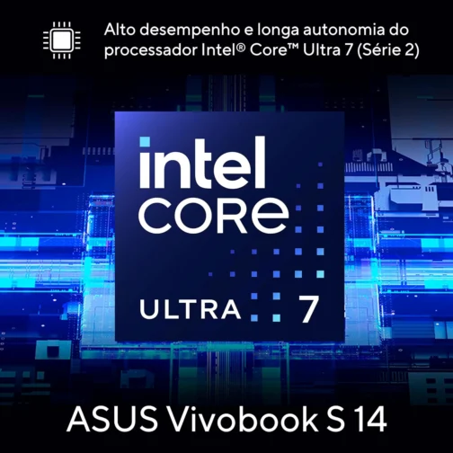 Notebook ASUS Vivobook S 14, Core Ultra 7, 32 GB, 1.0 TB SSD, W11 Home, Tela 14.0'' OLED, Mist Blue - S5406SA-PP097W - Imagem 4
