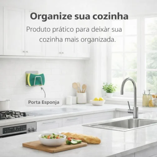 Kit 3 Suportes de Esponja em Aço Inox – Porta Esponja Adesivo para Pia Cozinha, Fixação Ultra Forte sem Furos, Inoxidável, Secagem Rápida, Organizador Multiuso Premium - Imagem 5