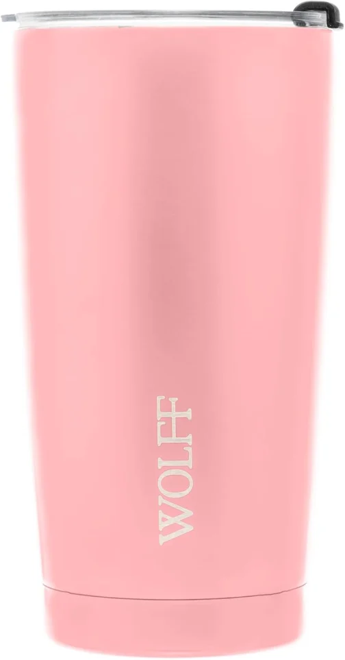 WOLFF - Copo Térmico de Aço Inox Parede Dupla Com Tampa 600ml Rosé - Para Viagem - Mantém a Bebida na Temperatura Ideal - Imagem 2