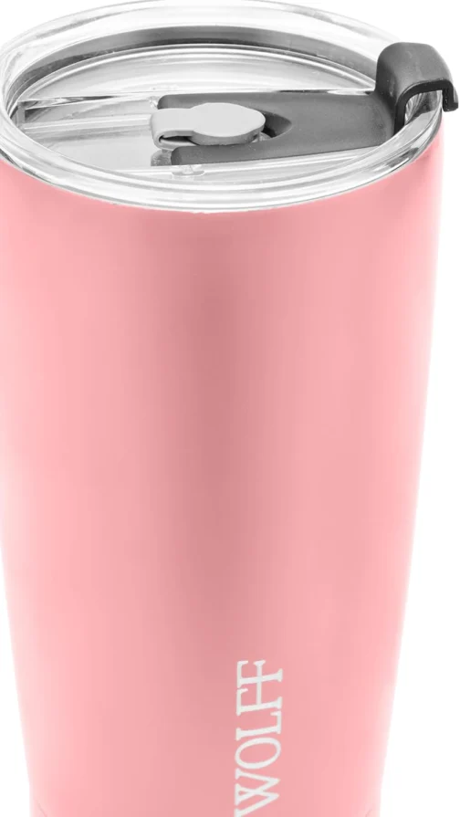 WOLFF - Copo Térmico de Aço Inox Parede Dupla Com Tampa 600ml Rosé - Para Viagem - Mantém a Bebida na Temperatura Ideal - Imagem 3