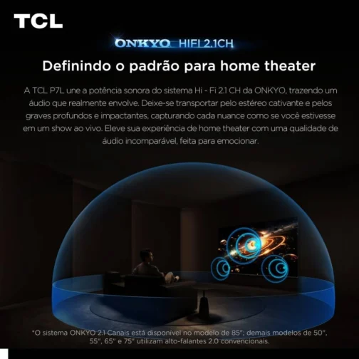 Smart TV TCL 55 Polegadas QLED 4K P7L WiFi Bluetooth Google TV HDR10+ 120 Hz VRR AIPQ 55P7L - Imagem 8