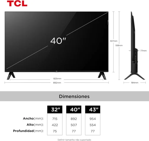 Smart TV TCL 40 Polegadas QLED Full HD S5K WiFi Bluetooth Google TV 2 HDMI HDR10 Dolby Audio 40S5K - Imagem 4