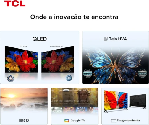 Smart TV TCL 40 Polegadas QLED Full HD S5K WiFi Bluetooth Google TV 2 HDMI HDR10 Dolby Audio 40S5K - Imagem 5