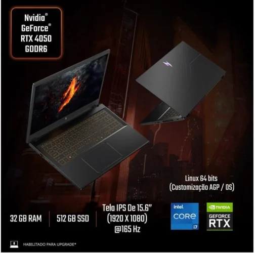 Notebook Gamer Nitro V15 ANV15-52-7127 Intel Core i7-13620H Preto - Imagem 3