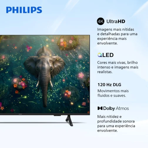 Smart TV Philips 50" 4K QLED 50PQG7811/78 Comando de Voz Bluetooth - Imagem 3