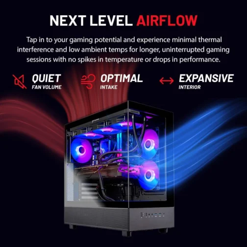Skytech Azure Gaming PC Desktop, Ryzen 7 9700X 3,8 GHz (5.5GHz Turbo Boost), NVIDIA RTX 4060 8GB GDDR6, 1TB SSD, 16GB DDR5 RAM 6000, 650W Gold PSU, 360mm ARGB AIO, Wi-Fi, Win 11 Home - Imagem 5