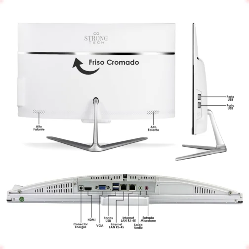 Computador All In One AM Intel Core i7-8650U 32GB RAM DDR4 1TB SSD Tela 23,8" Full HD Wi-Fi Bluetooth L2F - Imagem 6