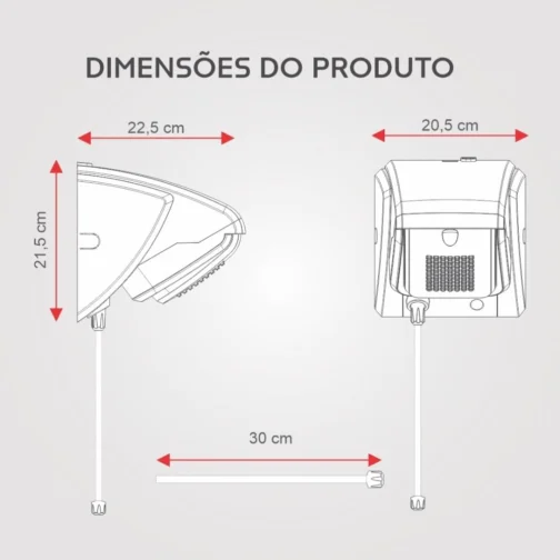 CHUVEIRO COMPACTA ELETRÔNICO 220V 7.800W BLACK – FAME - Imagem 7