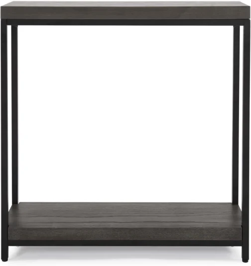 Howard Elliott Collection Mesa de console Kenton, topo de madeira retangular com base de metal preto, mesa moderna com detalhes estreitos para entrada, corredor ou sala de estar, 70 cm A x 76 cm L x - Imagem 2