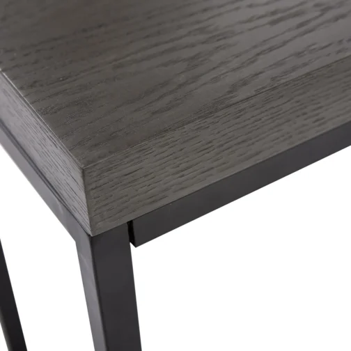 Howard Elliott Collection Mesa de console Kenton, topo de madeira retangular com base de metal preto, mesa moderna com detalhes estreitos para entrada, corredor ou sala de estar, 70 cm A x 76 cm L x - Imagem 7